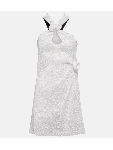 Rochie Coperni cu gât halter argintiu