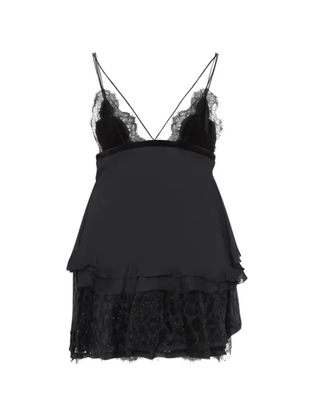Rochie mini Roberto Cavalli din dantelă negru