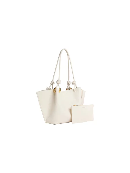 Geantă shopper Coccinelle din piele alb