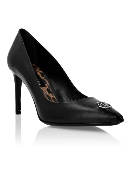 Czółenka Philipp Plein skórzana czarna