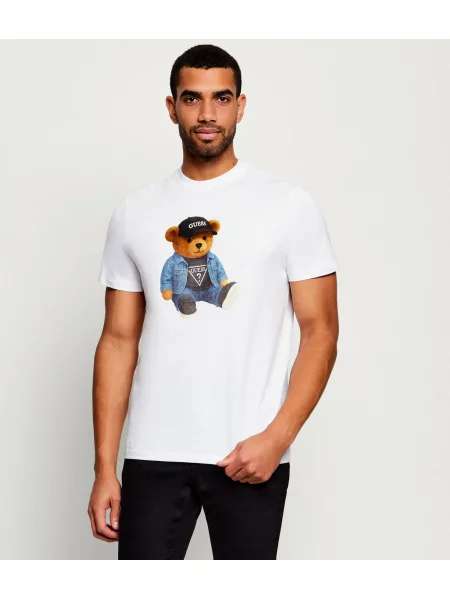 GUESS Tricou Teddy Bear alb