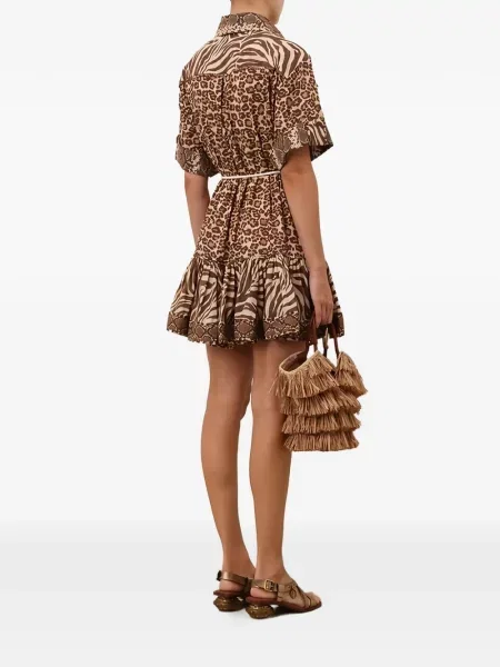 Rochie mini Zimmermann cu imagine de costum maro