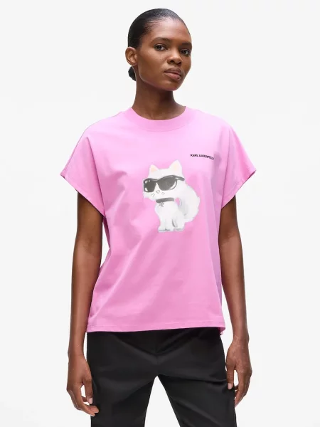 Тениска Karl Lagerfeld IKON AQUARELLE дамска бяло