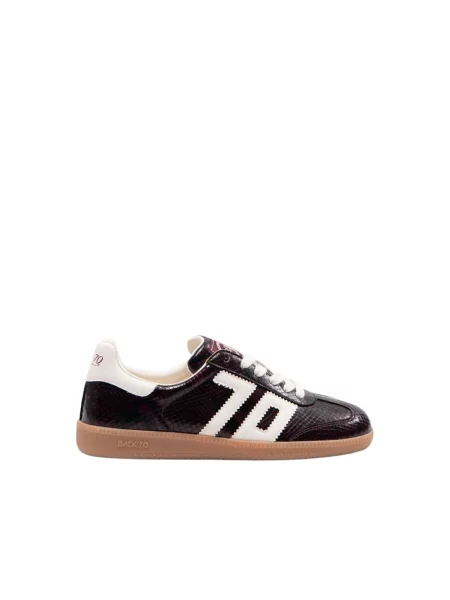 Sneakersy Back70 skórzane w wężowy wzór czerwone