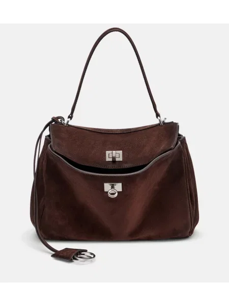 Geantă Balenciaga din piele de căprioară maro