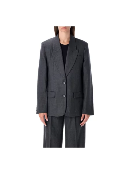 Marynarka Anine Bing wełniana jednorzędowa szara