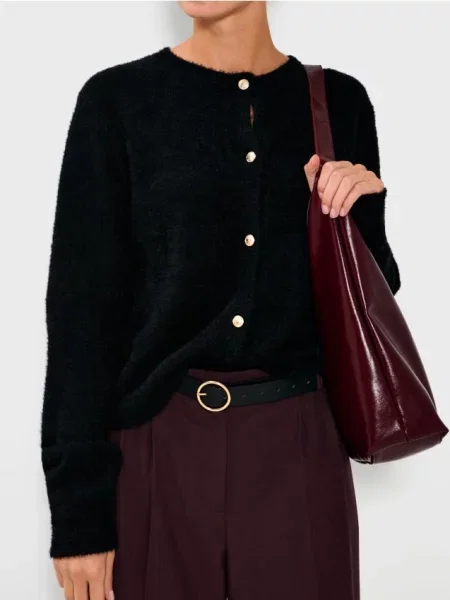 Джемпер з декоративними ґудзиками чорний