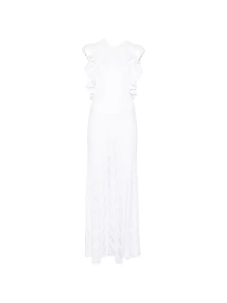 Rochie maxi Antonino Valenti cu volane alb