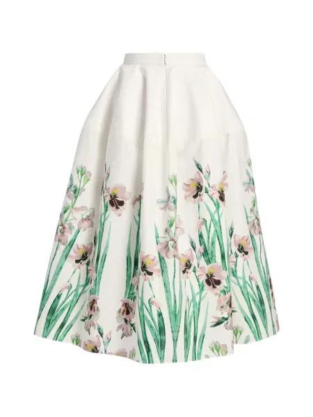 Fustă midi Erdem cu model floral cu imagine alb