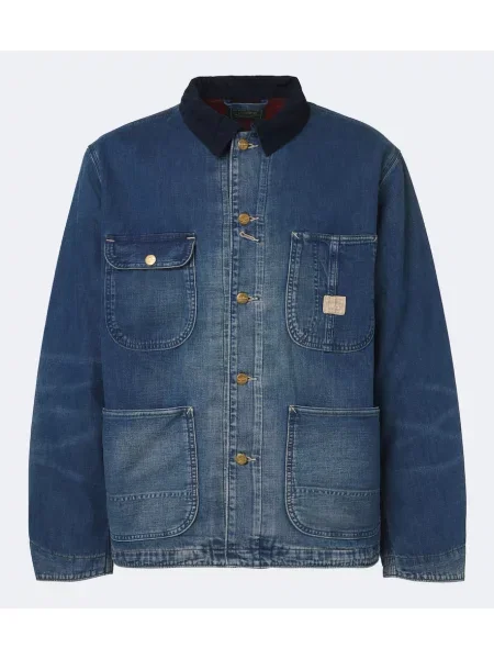 Geacă de blugi Polo Ralph Lauren de catifea cord albastru