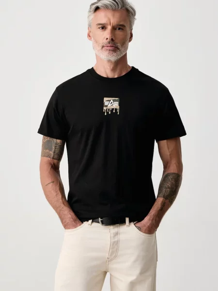 Alpha Industries T-shirt Dripping Camo Backprint czarna