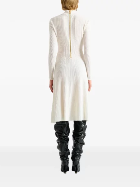 Lung rochie Balmain tricotate alb