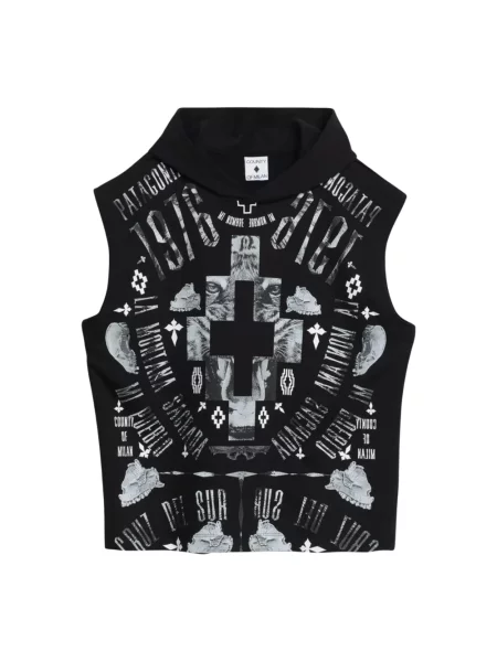 Bluza polarowa Marcelo Burlon bez rękawów polarowa czarna