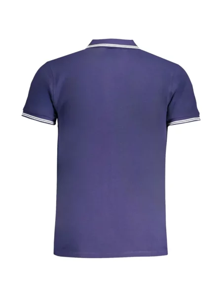 Tricou polo Cavalli Class cu broderie albastru