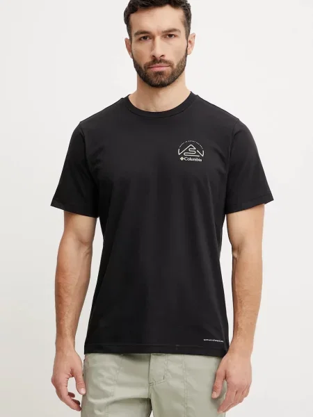 Columbia t-shirt sportowy Tunnel Valley gładki czarny