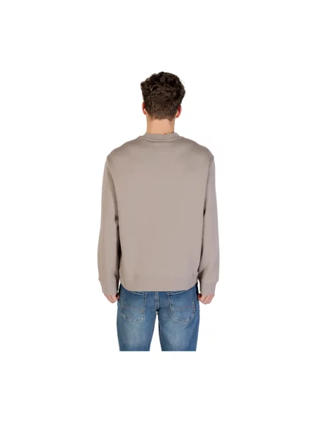 Bluza z wyhaftowanym logo Armani Exchange brązowa