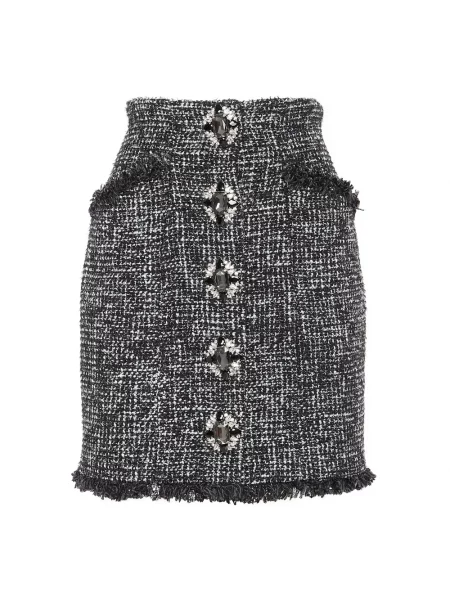 Spódnica Philipp Plein tweedowa czarna