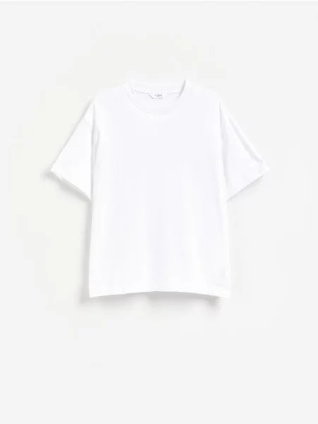 Reserved Tricou boxy din alb