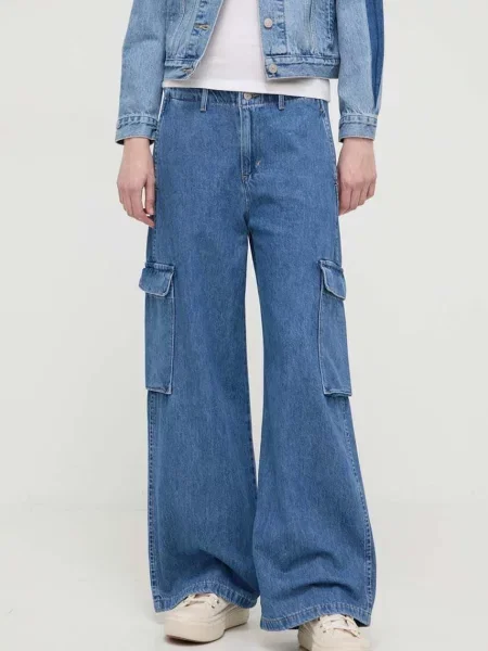Дънки Levi's BAGGY CARGO DENIM синьо