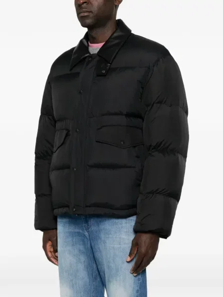 S límcem prošívaný kožená bunda Tonywack černá