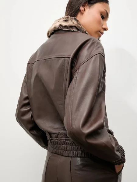 Шкіряна куртка Answear.LAB демісезонна коричневий
