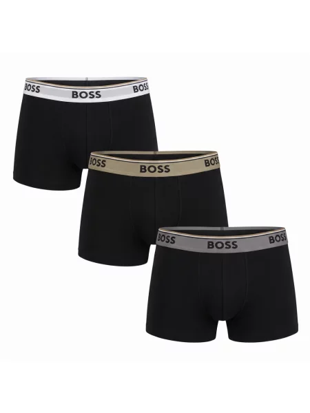 Bokserki Boss Trunk Power czarne beżowe 3 sztuki XL białe