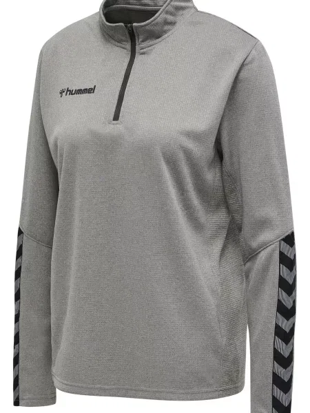 Bluza do piłki nożnej Hummel demi-zip hml AUTHENTIC szara