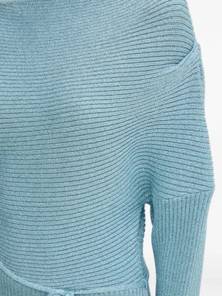 Rochie mini Never Fully Dressed cu decolteu barcă de costum albastru