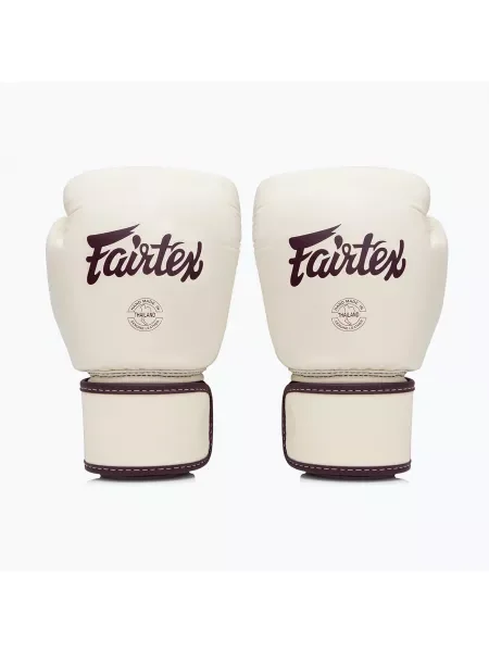 Боксови ръкавици от истинска кожа Fairtex каки бежово