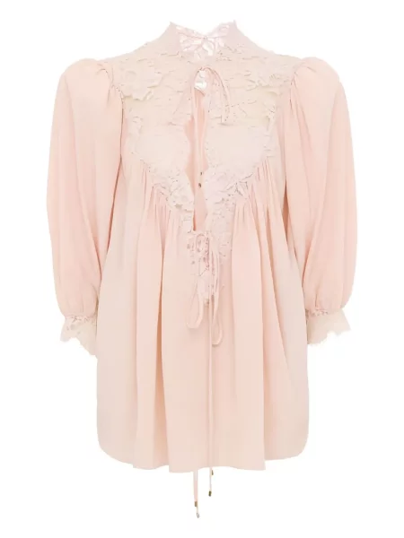 Bluză Chloé din dantelă roz