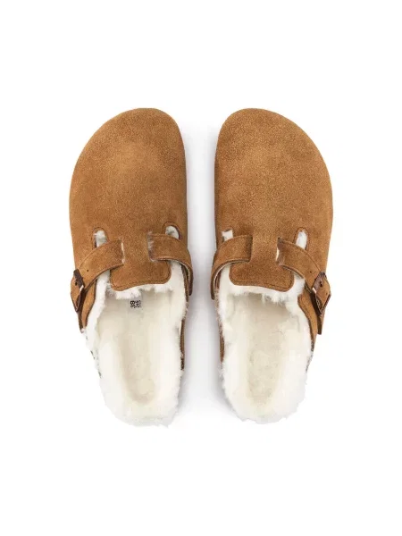 Birkenstock Klapki Boston Vl/Sheraling brązowy