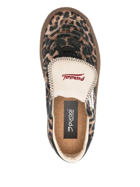 Sneakerși Puraai cu imagine cu model leopard maro