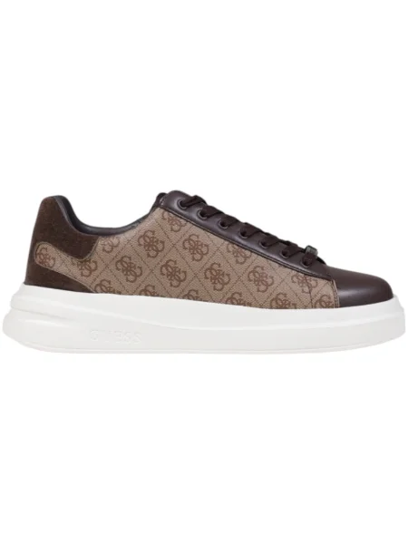 Guess Sneakers ELBA cu adaos de piele maro