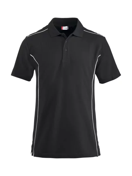 Clique Polo New Conway z kontrastowym pipingiem – black czarny