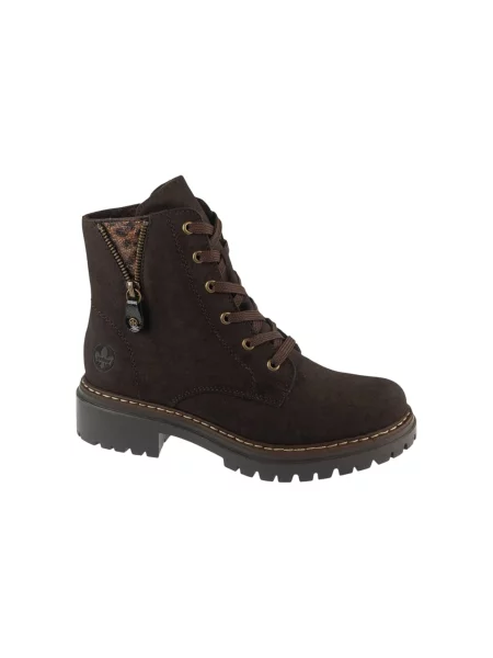 Rieker Šněrovací kozačky Rieker Booties tmavě hnědá