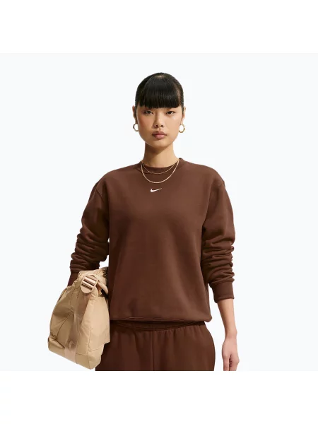 Bluză pentru femei Nike Studio Fleece cacao wow/sail