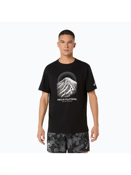 Tricou de alergare pentru bărbați Asics Fujitrail Logo Ss Top Performance Black/Cream/Carbon negru