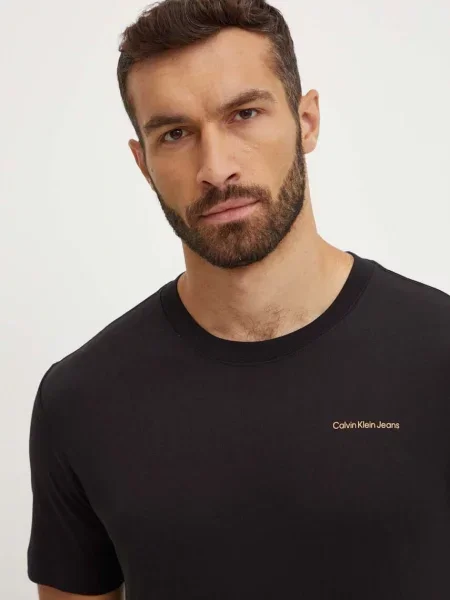 Rövid póló Calvin Klein Jeans fekete