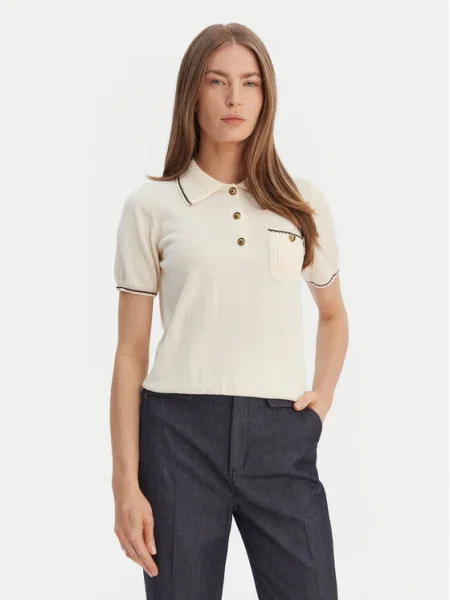 Luisa Spagnoli Tricou polo Miconia Écru