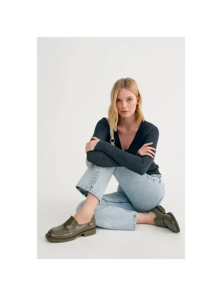 Лофери лакована шкіра темно-зелені Estro зелені