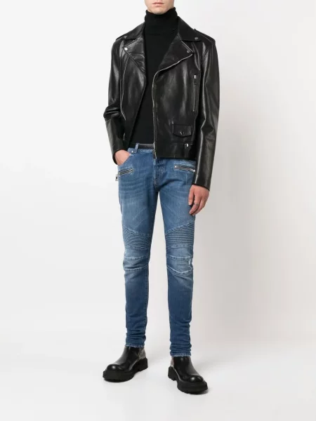 Skinny jeansy skinny Balmain niebieskie