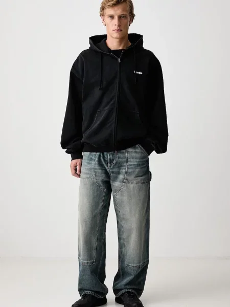 Vetements Embroidered Definition μπλούζα με κουκούλα και ανδρική μαύρο