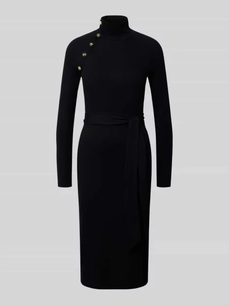 Sukienka midi z wiązanym paskiem model ‘VAHANT’ Lauren Ralph Lauren czarna