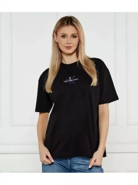 Calvin Klein Jeans Póló | Boyfriend fit fekete