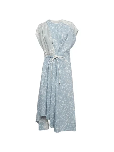 Rochie midi Max Mara cu model floral cu imagine asimetrică albastru