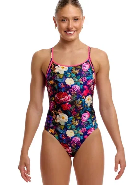 Strój kąpielowy jednoczęściowy FUNKITA Bed Of Roses Diamond Back czarny