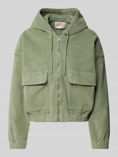 Kurtka z drobnego sztruksu model ‘KENZIE LIFE’ Only zielona