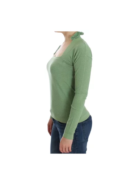 Sweter Ermanno Scervino w paski z paskiem zielony