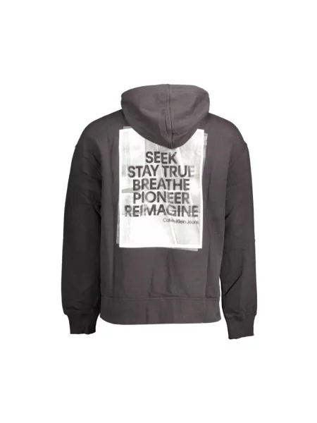 Bluza z kapturem Calvin Klein z kapturem z długim rękawem czarna