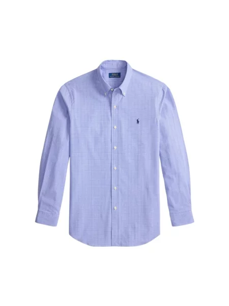 Koszula Polo Ralph Lauren w kratę z twillu niebieska